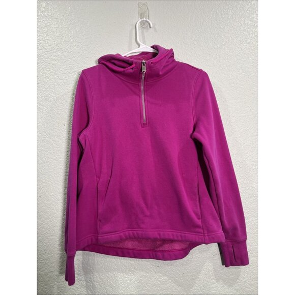 Athleta Cozy Karma Sweater Womens XS Pink 1/4 Zip Hoodie Pullover Fleece Running - Picture 1 of 10